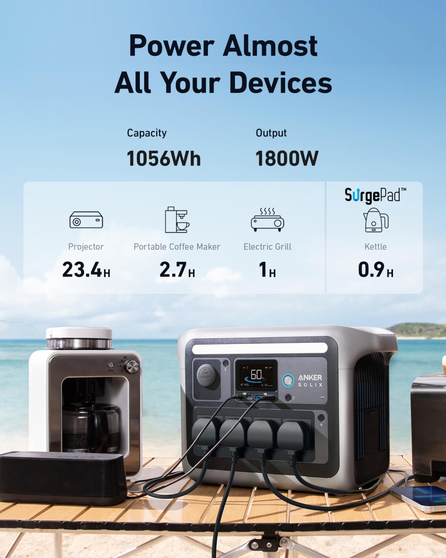 Anker SOLIX <b>C1000</b> Solar Generator + 400W Solar Panel