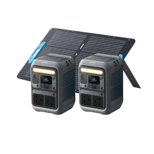 2× Anker SOLIX C300 Portable Power Station + 100W Solar Panel