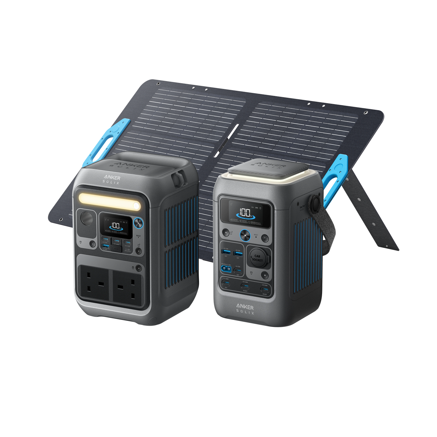 Anker SOLIX C300 Portable Power Station + C300 DC + 100W Solar Panel