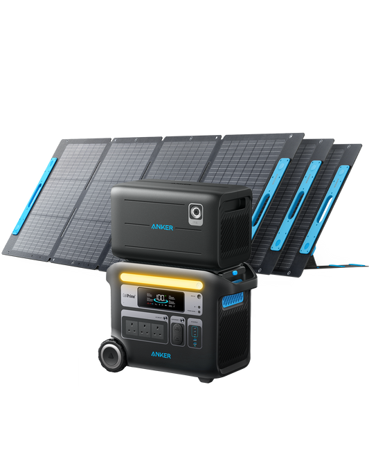 Anker SOLIX <b>F2000</b> + Expansion Battery + 3× 200W Solar Panels