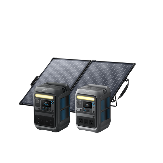 Anker SOLIX C300 Portable Power Station + C300 DC + 100W Solar Panel